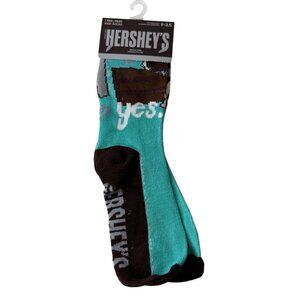 Chocolate Bar Theme Socks Kids Size 9-3.5 Brown Blue Fun Novelty Gift NWT